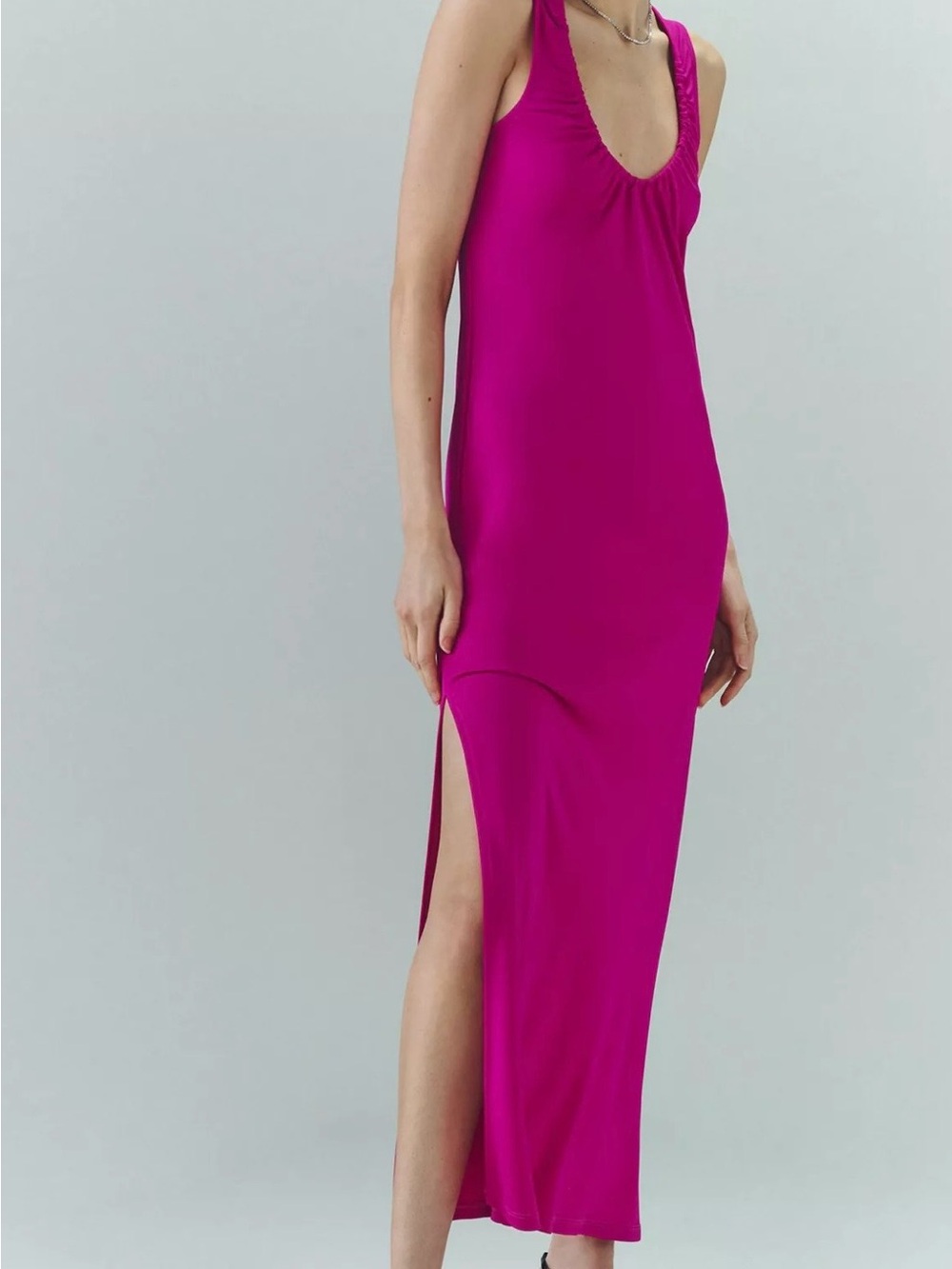Anthropologie Ruched Scoop-Neck Midi Dress‎